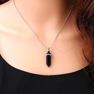 Natural Hexagon Stone Crystal Pendant Mineral Quartz Pendant Handmade